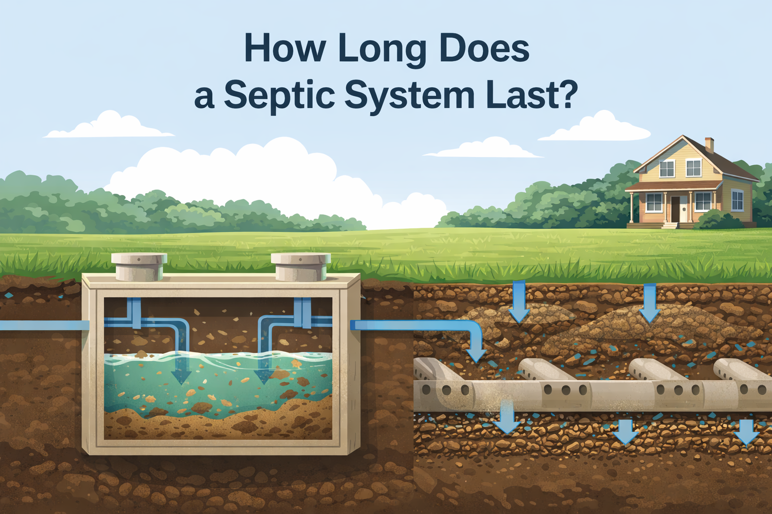Image of How Long Does a Septic System Last? Tank vs. Drainfield Lifespan