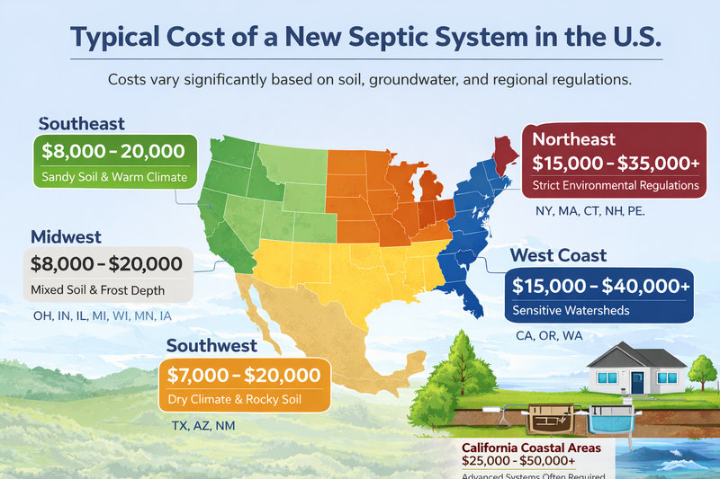 How Much Is a New Septic System? | 2026 U.S. Costs by State